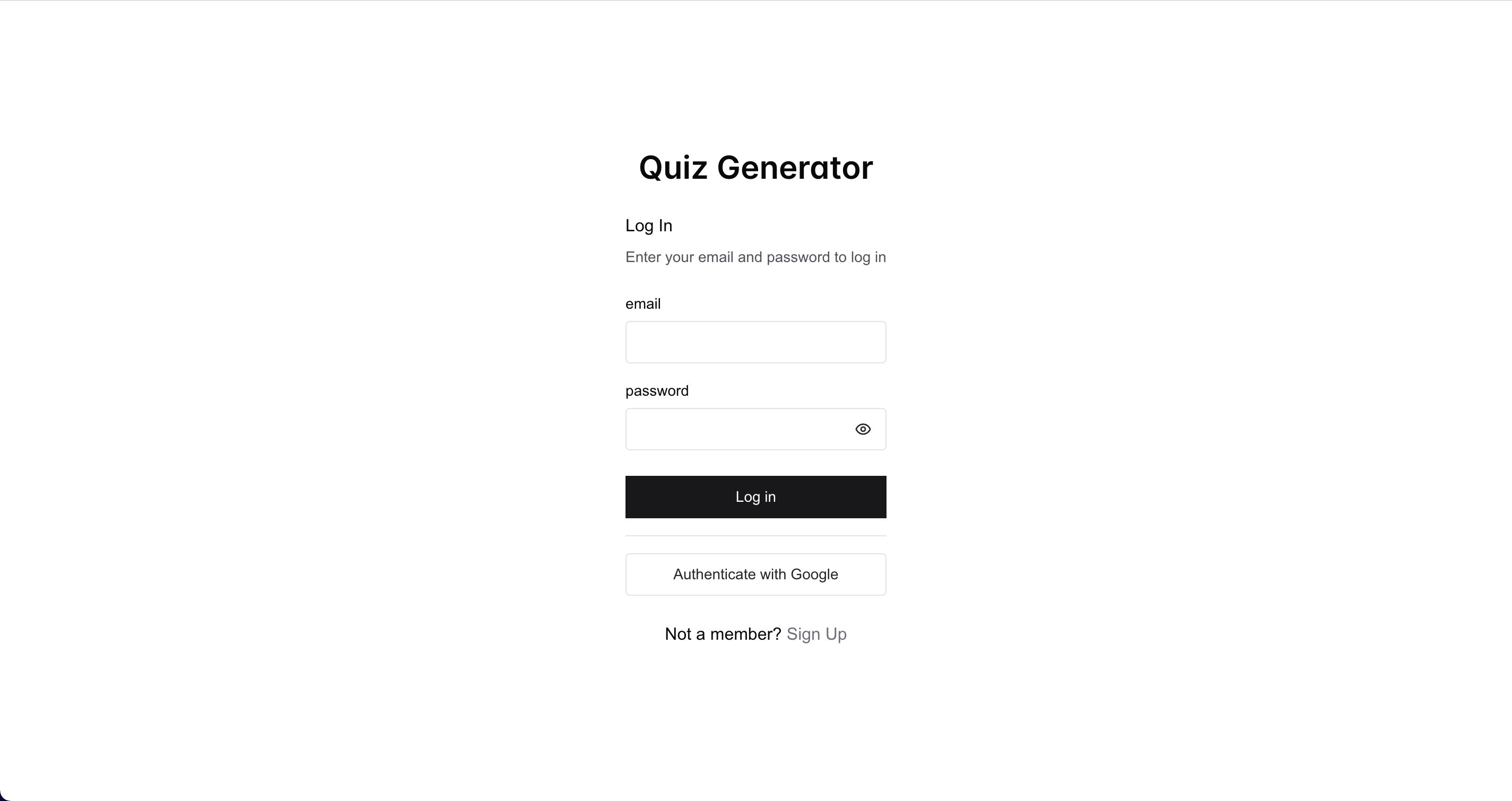 Quiz Generator screenshot